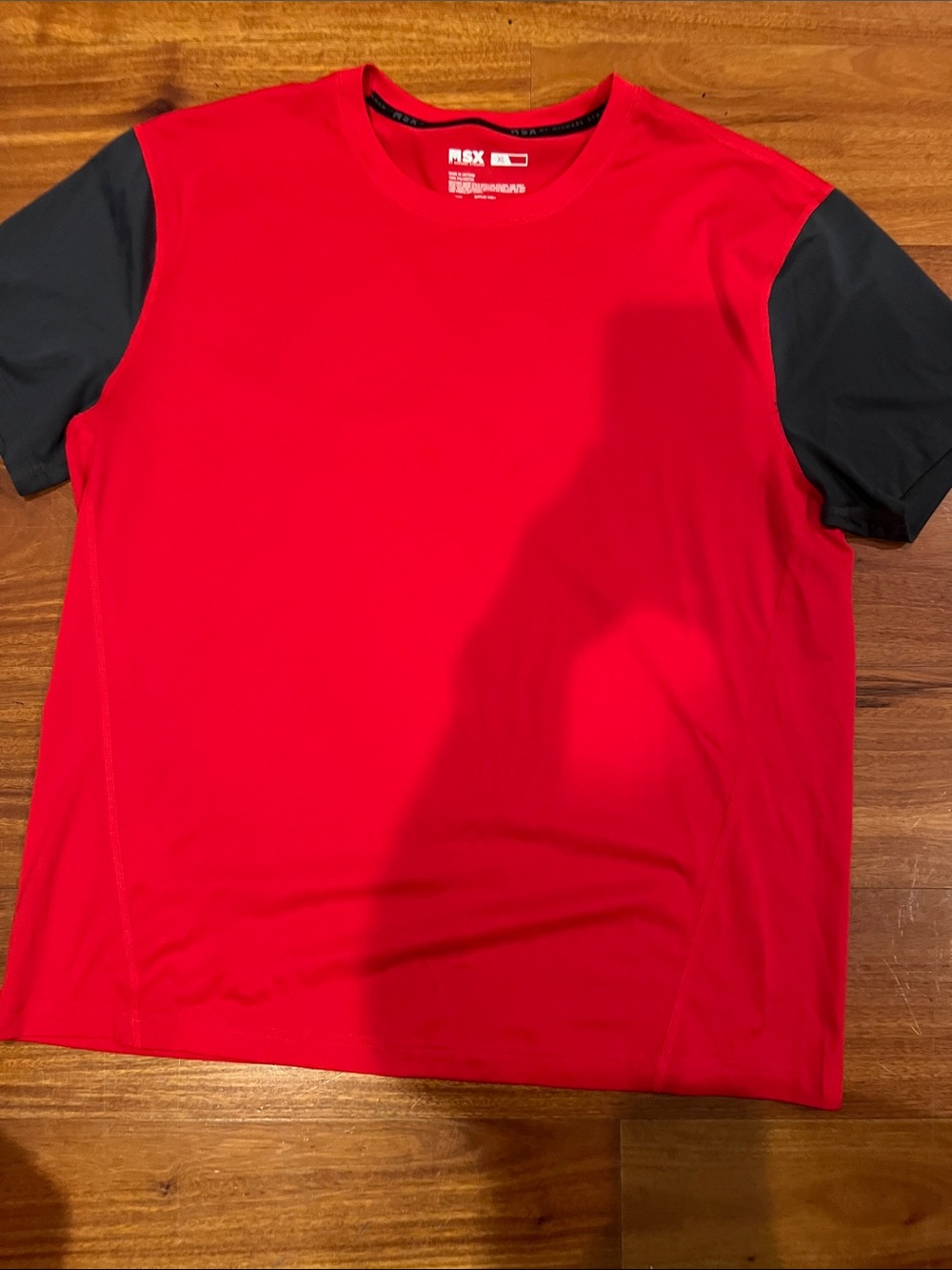 RSX Men’s Red Crew Neck Short Sleeve Tee with Black Sleeves